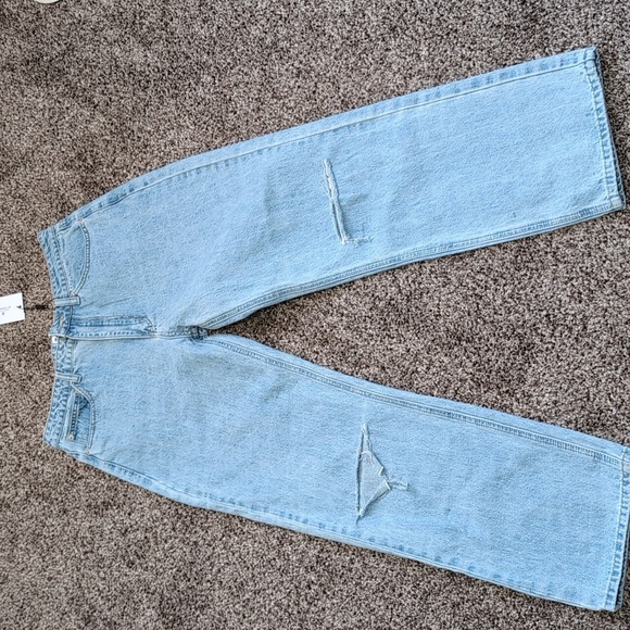 NEW Princess Polly High Rise Straight Leg Distressed Women's Jeans Size 12 NEW - Picture 1 of 9